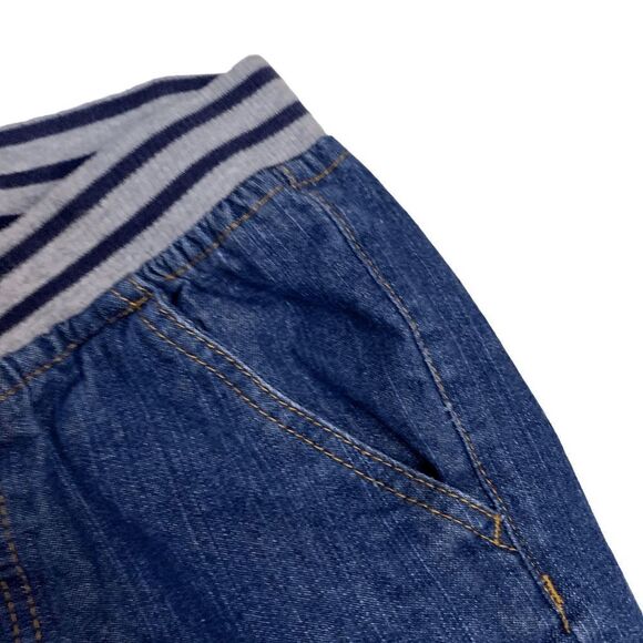 P.S. Girl's Size 12 Blue denim jogger Knit waist pull on 9" jean shorts - Picture 6 of 13